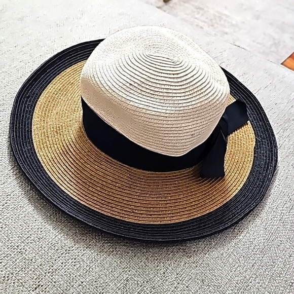 Floppy Sun Hat cream/ black new - Picture 2 of 6